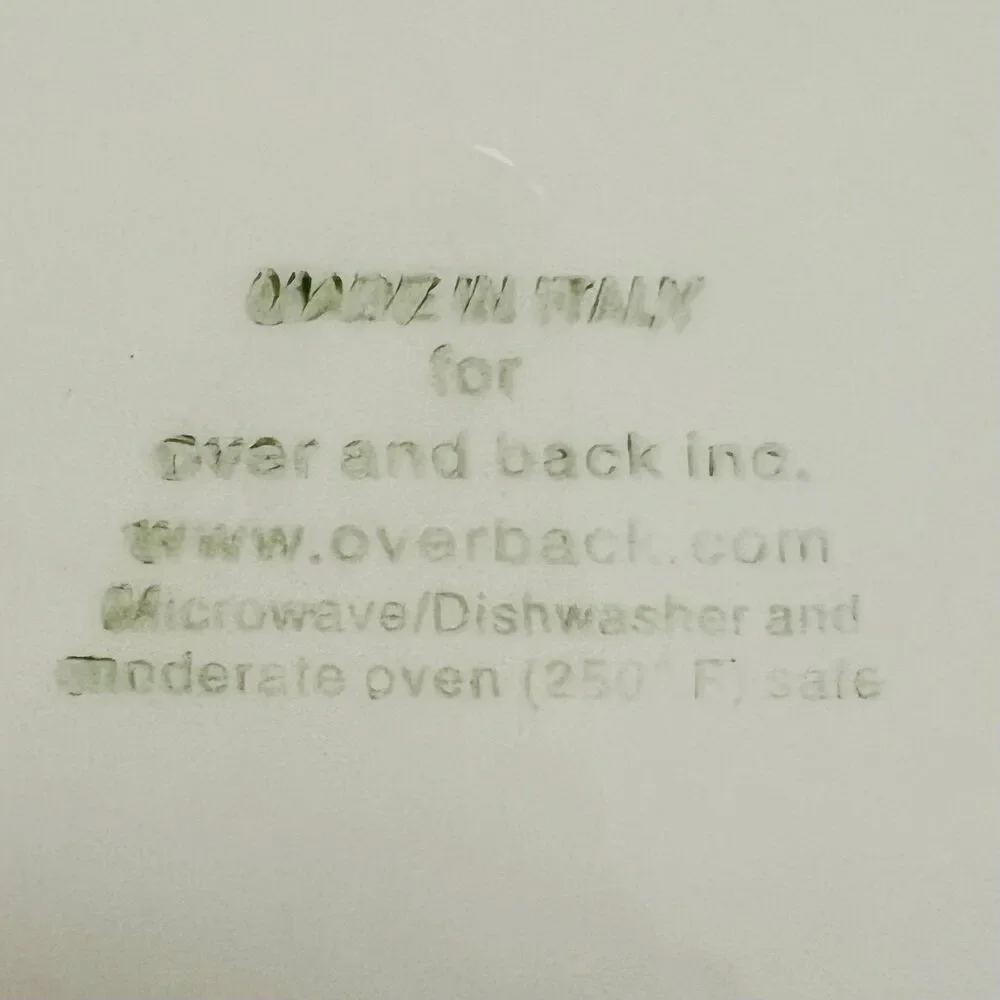 OVER AND BACK Stoneware Green Rim 